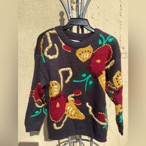 ZARA KIDS GIRLS EMBROIDERED MULTICOLOR SWEATER SIZE 11/12